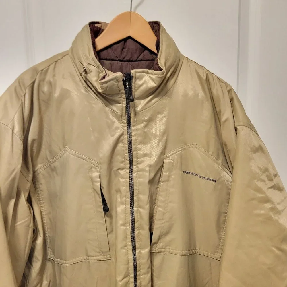 Vintage 90s Phat Farm Reversible Bomber Jacket Coat Camo Hidden Hood Hip Hop 2XL